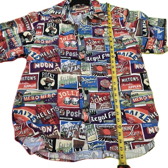 Spot Sport Other - Vintage 90s Spot Sport Shirt Large Fruit Crate Labels Rayon Blend Made in USA 93